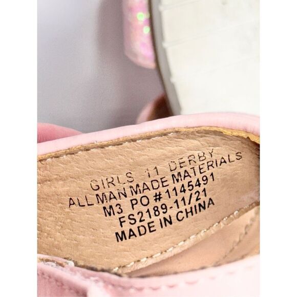DV Dolce Vita Girls‎ Size 11 Pink Glittery Derby Wedge Sandal - Picture 7 of 8